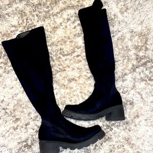 Black suede boots